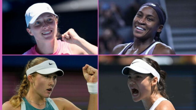 Nohy Gauff, Radacanu, Swiak, Sabalenka, Andreeva 
