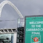 Štadión Wembley je pripravený na nedeľné finále Carabao Cupu medzi Liverpoolom a Newcastle