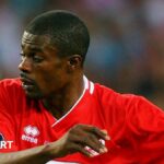 George Boateng playing for Middlesbrough in the 2006 Uefa Cup final against Sevilla in Eindhoven