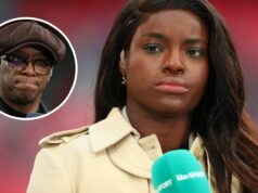 Aluko si nárokuje „škodlivé“ privilégium vo Wrightovom drobnom švihnutí, keď Woods reaguje na pomýlené Zdravasy Eni Aluko „Traumatizované“, keď sa „stretáva s sekerou“ ako „zamestnávatelia rozrušení“ v boji so symbolom Arsenalu Ianom Wrightom