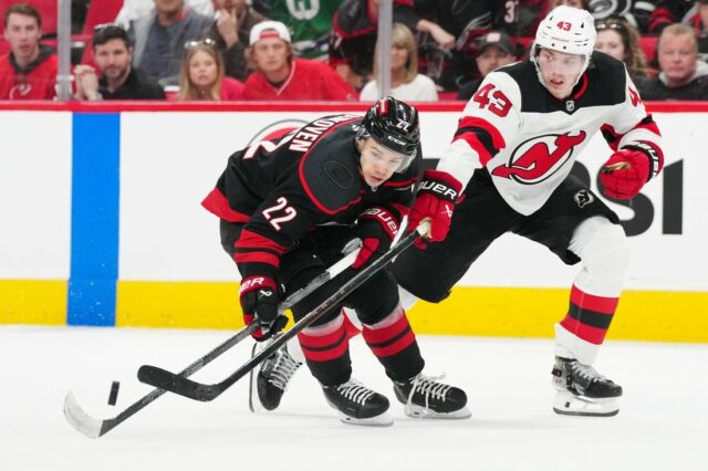 NHL: Stanley Cup Playoffs-New Jersey Devils v Caroline Hurricanes