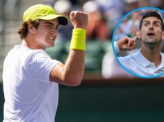 Andy Roddick ukončil kritiku Joaa Fonsecu po tom, čo sa rozčúlil Novak Djokovič Joao Fonseca robí vstup Djokovic