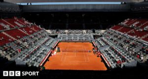 A general view of the courts at the Madrid Open