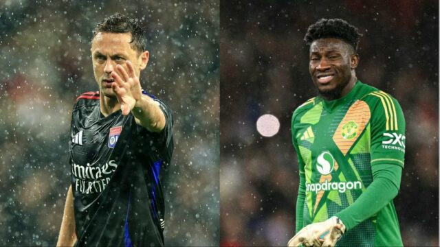 Nemanja Matic (L) a Andre Onana (R) (AFP)
