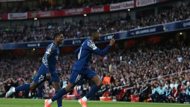 Organizácia Champions 2024-25: Výlety PSG na Dembele Strike, aby porazili Arsenal 1-0 v semifinále počiatočnej nohy 
