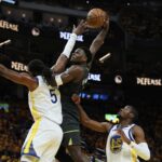 Plagát Anthony Edwards Dunk vs Warriores Game 3 play -off NBA