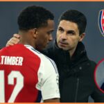 William Saliba en Action for Arsenal vs PSG