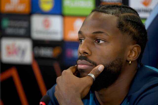 Rím, Taliansko: Nuno Tavares zo SS Lazio in Action počas série zápasu medzi SS Lazio a Genio na Stadia Olimpico 27. októbra 2024 (Foto Rosi - SS Lazio / Getty Images)