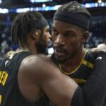 Play -off Zlatých štátnych bojovníkov NBA vs Minnesota Timberwolves za zranenie Stephen Curry Jimmy Butler Buddy Hindy Hindy