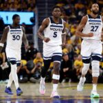Julius Randle, Anthony Edwards Timberwolves Warriors NBA play -off