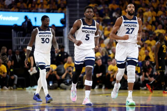 Julius Randle, Anthony Edwards Timberwolves Warriors NBA play -off