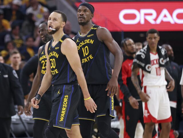 Steph Curry Jimmy Butler Warriors Rockets play -off NBA