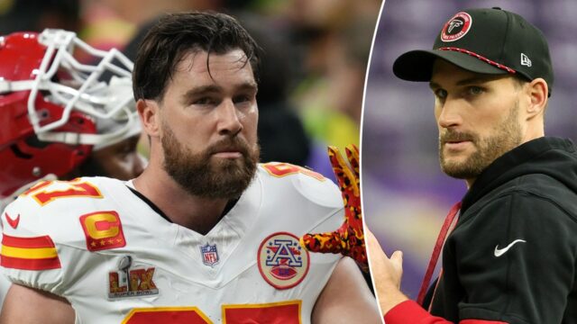 Chlpatý chrbát Travis Kelce kreslí reakciu Kirk Cousins

