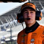 Cvičenie Indy500: Nolan Siegel slzy Christian Rasmussen po odvážnom manévrovaní