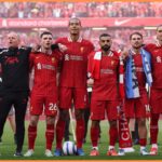 Darwin Núñez a Luis Díaz oslavujú Liverpool