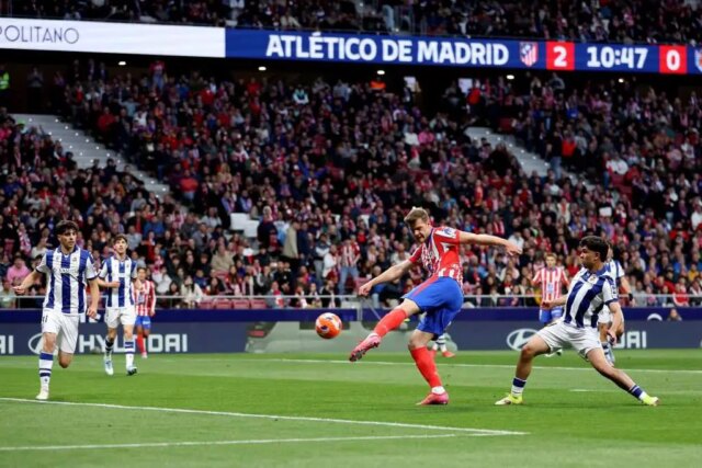 Hviezda Atléico Madrid robí príbeh so 4 -minimálnym klobúkom proti skutočnému Sociedadovi

