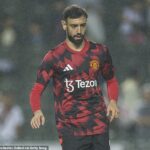 Bruno Fernandes bol zobrazený na začiatku tohto týždňa počas cesty Manchester United do Hongkongu