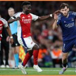 Bukayo Saka oslavuje cieľ pre Arsenal