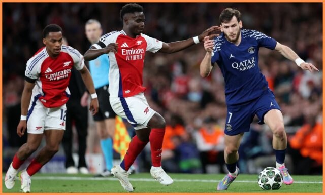 Bukayo Saka oslavuje cieľ pre Arsenal