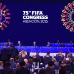 Všeobecný pohľad počas 75. kongresu FIFA v ústredí Conmebolu v Luque, Paraguay, prevzatý 15. mája 2025 (