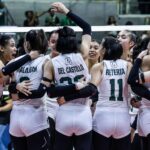 La Salle Lady Spikers oslavuje po prekonaní zlatých tigrov v Final Four, aby postúpila ženská volejbalová sezóna UAAP 87. –Marlo Cueto/Consultor.net.net