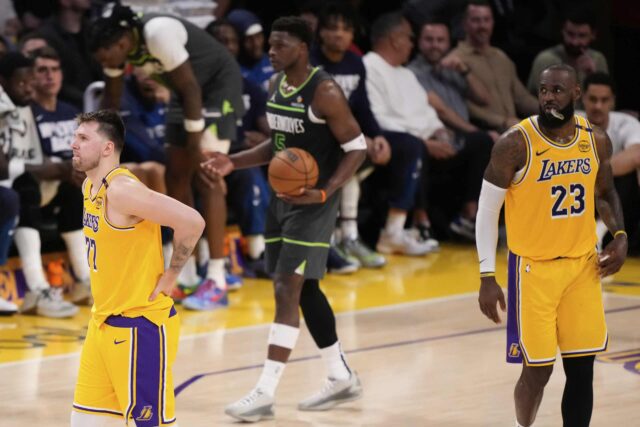 Play -off NBA Los Angeles Lakers vs Minesotta Timberwolves LeBron James Luka Doncic Anthony Edwards