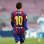 Lionel Messi reaguje na víťazstvo La Liga z Barcelony