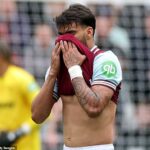 Lucas Paqueta sa zrútila v slzách potom, čo bola zmapovaná s Tottenhamom počas remízy West Ham