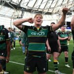 Northampton oslávil svoje divoké víťazstvo nad Leinsterom v noci v Dubline