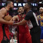 Play -off Zlatých štátnych bojovníkov NBA vs Houston Rockets Alperen Sengun