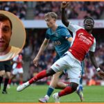 William Saliba en Action for Arsenal vs Bournemouth