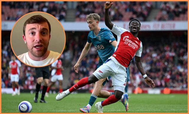 William Saliba en Action for Arsenal vs Bournemouth