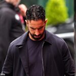 Vo štvrtok bol opustený Ruben Amorim zaznamenaný z hotela Man United Bilbao Hotel