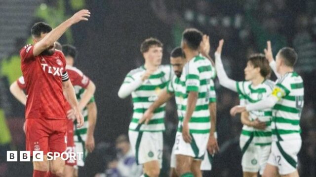 Celtic's Johnny Kenny celebrates scoring against Aberdeen