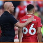 Trent Alexander-Arnold v akcii pre Liverpool vs Arsenal