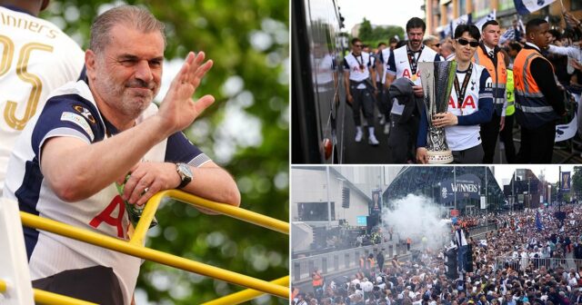 Syn Heung-Min vedie na večierok a spadne F-Bomb Spurs Stage Europe League Victory Parade

