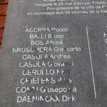 Pamiatka Heysel (na obrázku) sú mená obetí okradnuté