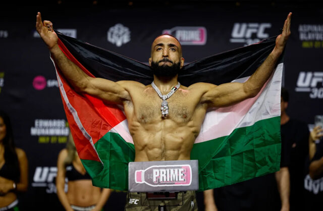 Zmiešané bojové umenia - UFC 304 - Manchester - Pez -en - Manchester, UK - 26. júla 2024 Belal Mohamed počas Pez -en Reuters/John Sibley