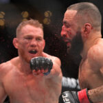 Montreal, Quebec -May 10: Jose Aldo de Brazília reaguje po rozhodnutí proti Aiemannovi Zahabi z Kanady v hlavnej bitke počas udalosti UFC 315 v Bell Centre 10. mája 2025 v Montreale v Quebecu. (Foto: Chris Unger/Zuffa LLC)