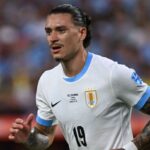 Uruguaj Hustý príťažlivosť pre pohár pre hádku, Darwin Núñez Ban 5-Shy