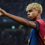 Lamine Yamal Right Winger od Barcelony a Španielska prvýkrát, v UEFA Champion, ako je Španielsko, Španielsko, Španielsko, Španielsko, Španielsko, Španielsko, Španielsko, Španielsko, Španielsko, Španielsko (foto