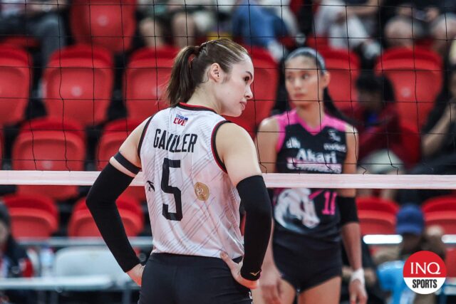 Vanie Gandler z Cignal HD Spikers počas konferencie PVL All-Filipino Conference.
