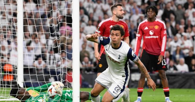 Verdict de l'homme UTD a été offert sur le but final embarrassant de Tottenham Europa League - «il a tort»
