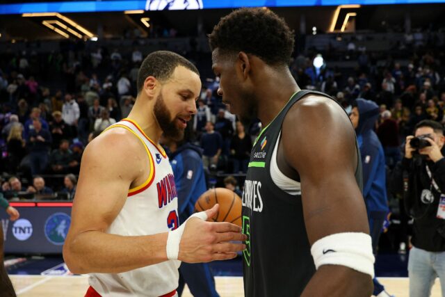 Timberwolves vs Warriors NBA play -off Anthony Edwards Steph Curry