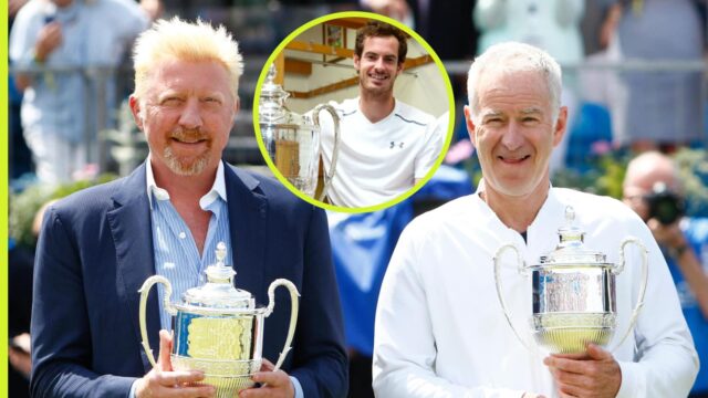 Andy Murray, John McEnroe, hviezda Boris Becker

