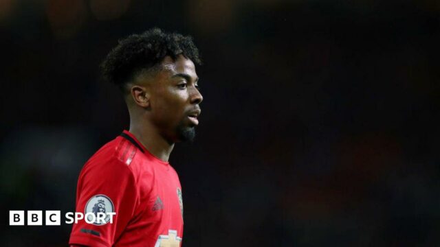 Angel Gomes pictured sideways on during a Premier League match