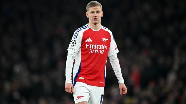 Arsenal's Oleksandr Zinchenko mohol ísť von.