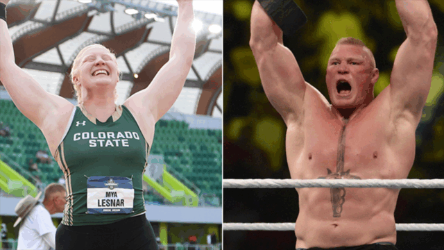 Brock Lesnarova dcéra Mya vyhráva NCAA Women's Shot Put Majstrovstvá

