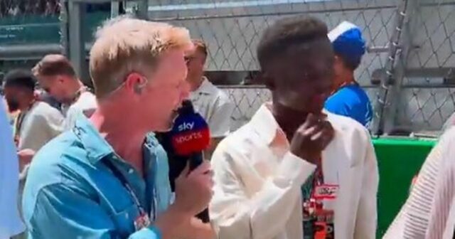 Bukayo Saka refuse l'interview de Sky dans une interaction maladroite alors que l'Angleterre met en vedette à F1 Spanish GP
