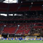 A fairly empty Mercedes-Benz Stadium